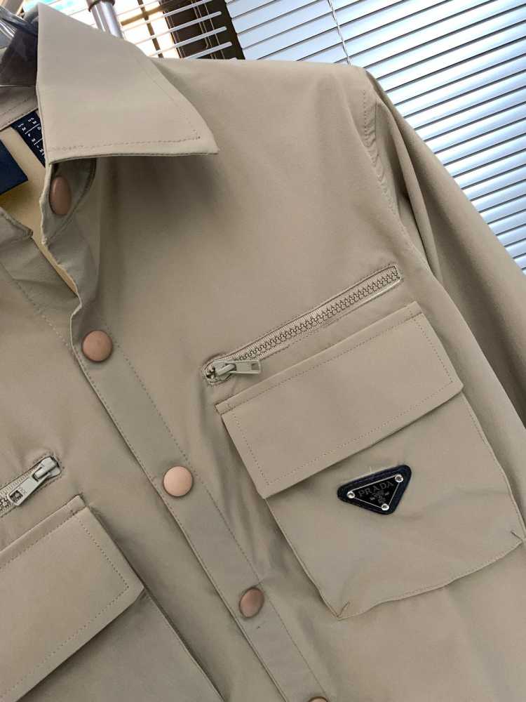 Prada Embroidery Brown Premium Quality Shirt-thumb-3