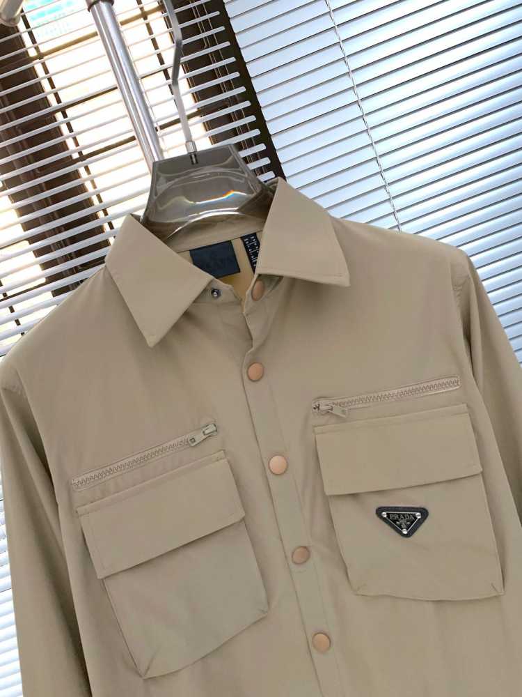 Prada Embroidery Brown Premium Quality Shirt-thumb-4