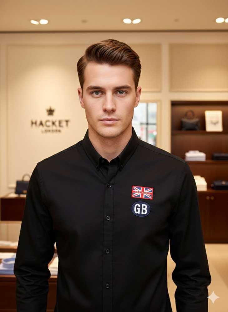 Hackett Black Premium Quality Shirt-thumb-1