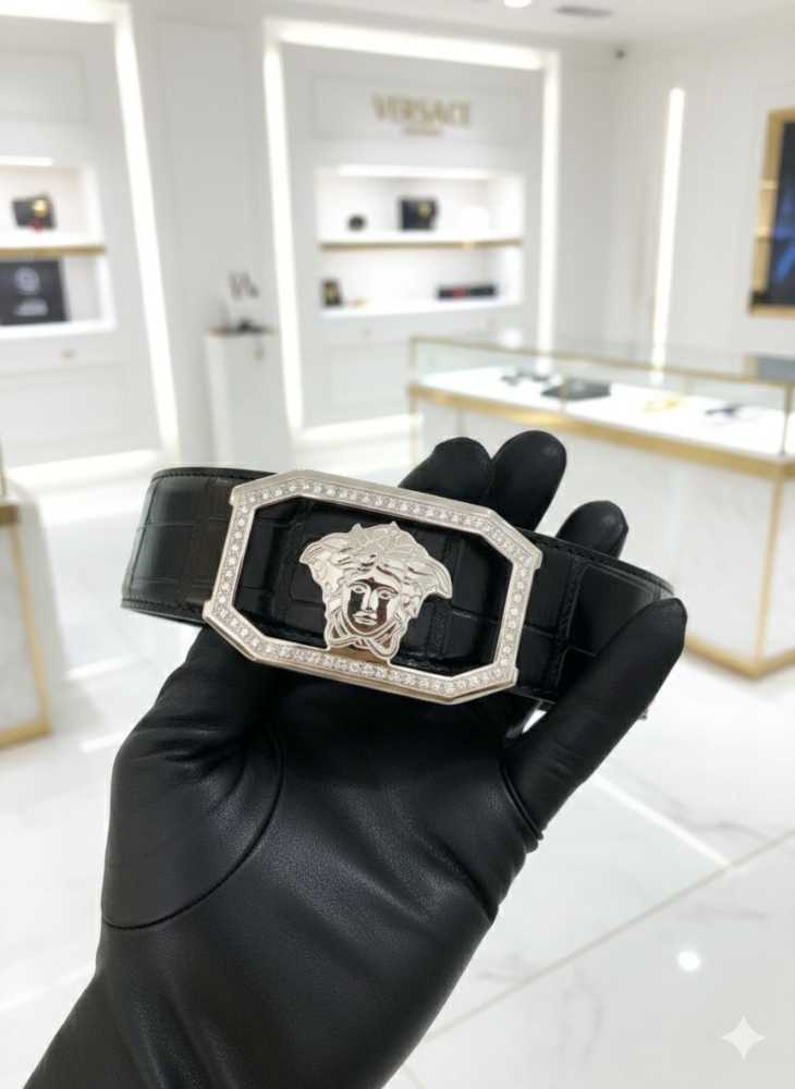 Versace Silver Premium Quality Leather Belt-thumb-5