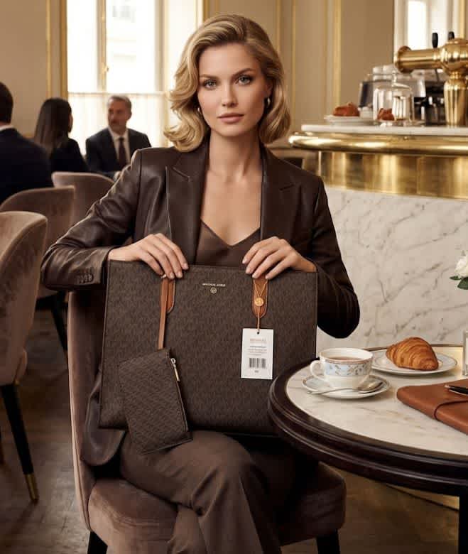 Michael Kors On The Go Series Brown Top Handle Bag-1