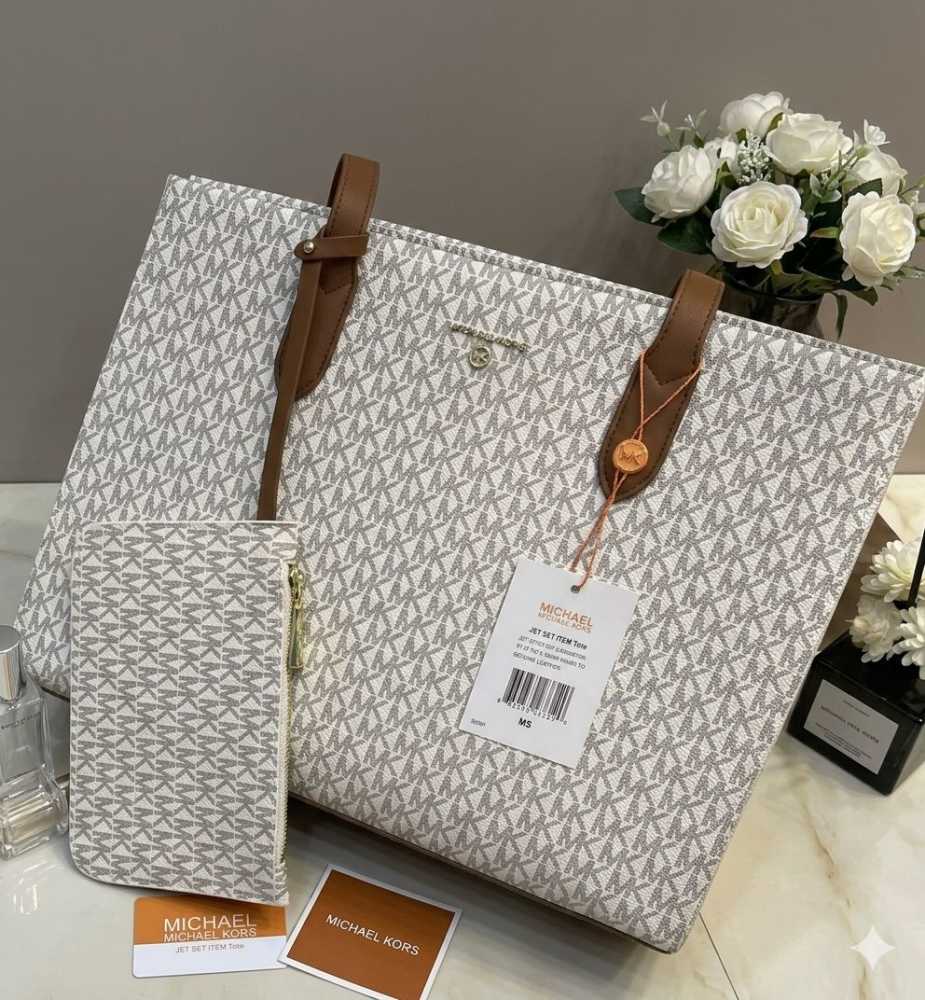 Michael Kors On The Go Series White Top Handle Bag