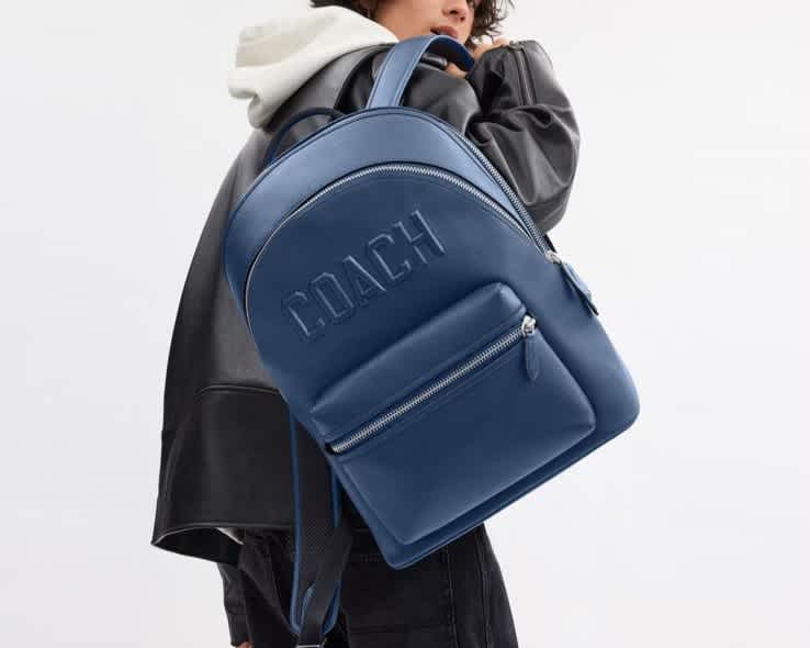 Coach Charter Blue Backpack in Signature Leather