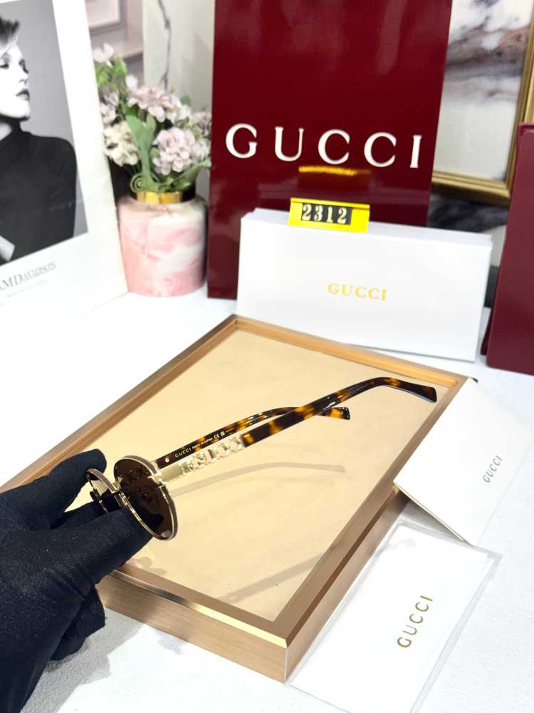 Gucci Brown GG Women's Sunglasses-thumb-2