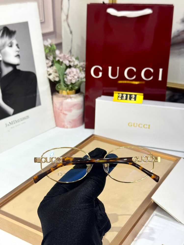 Gucci White GG Women's Sunglasses-thumb-1