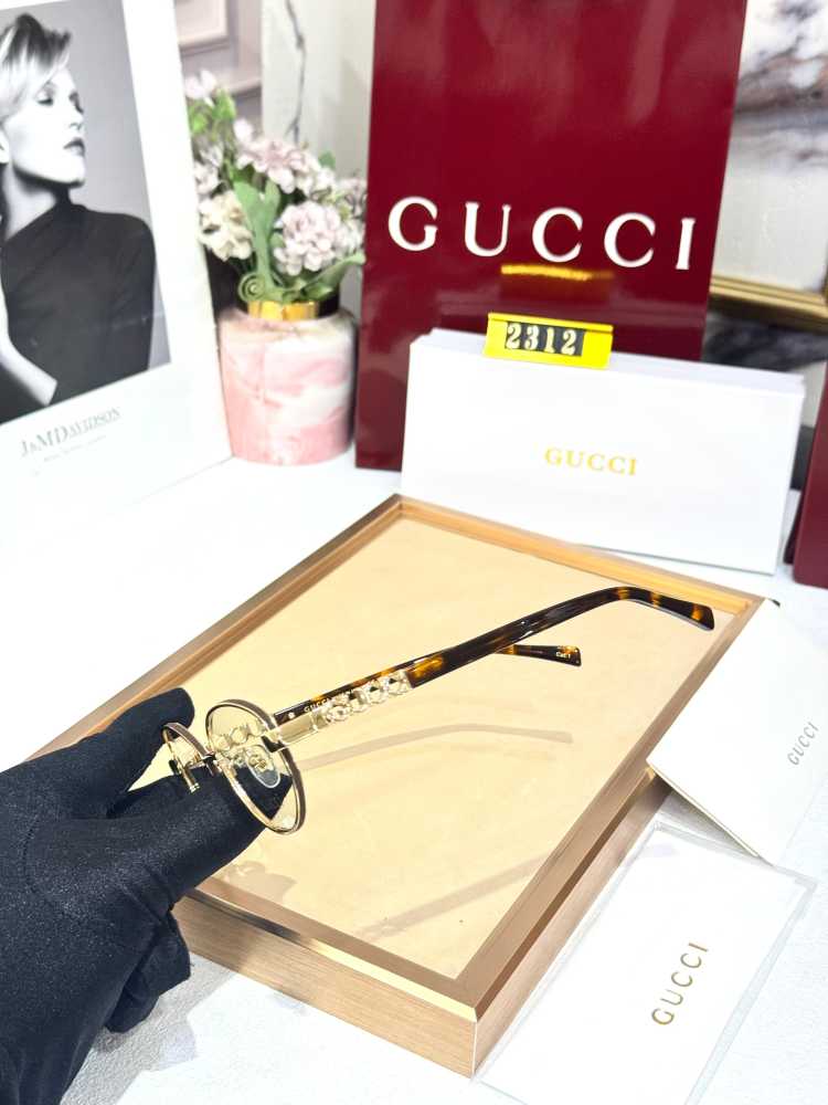 Gucci White GG Women's Sunglasses-thumb-3