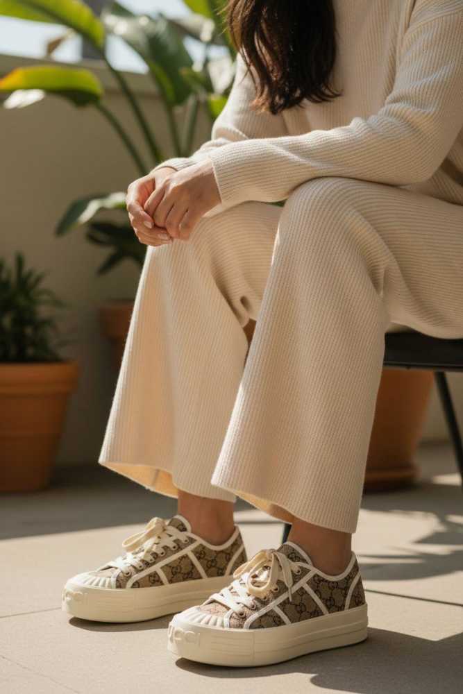 Women's GG Brown Trainer Sneaker-2