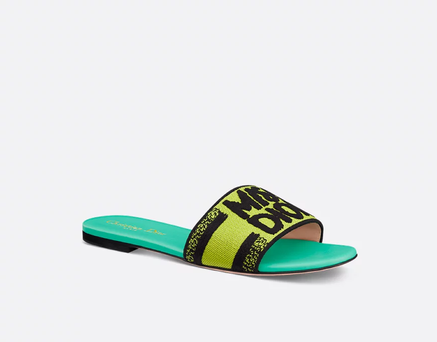 Miss Dior Green Premium Quality Women's Flat Sandals-thumb-0