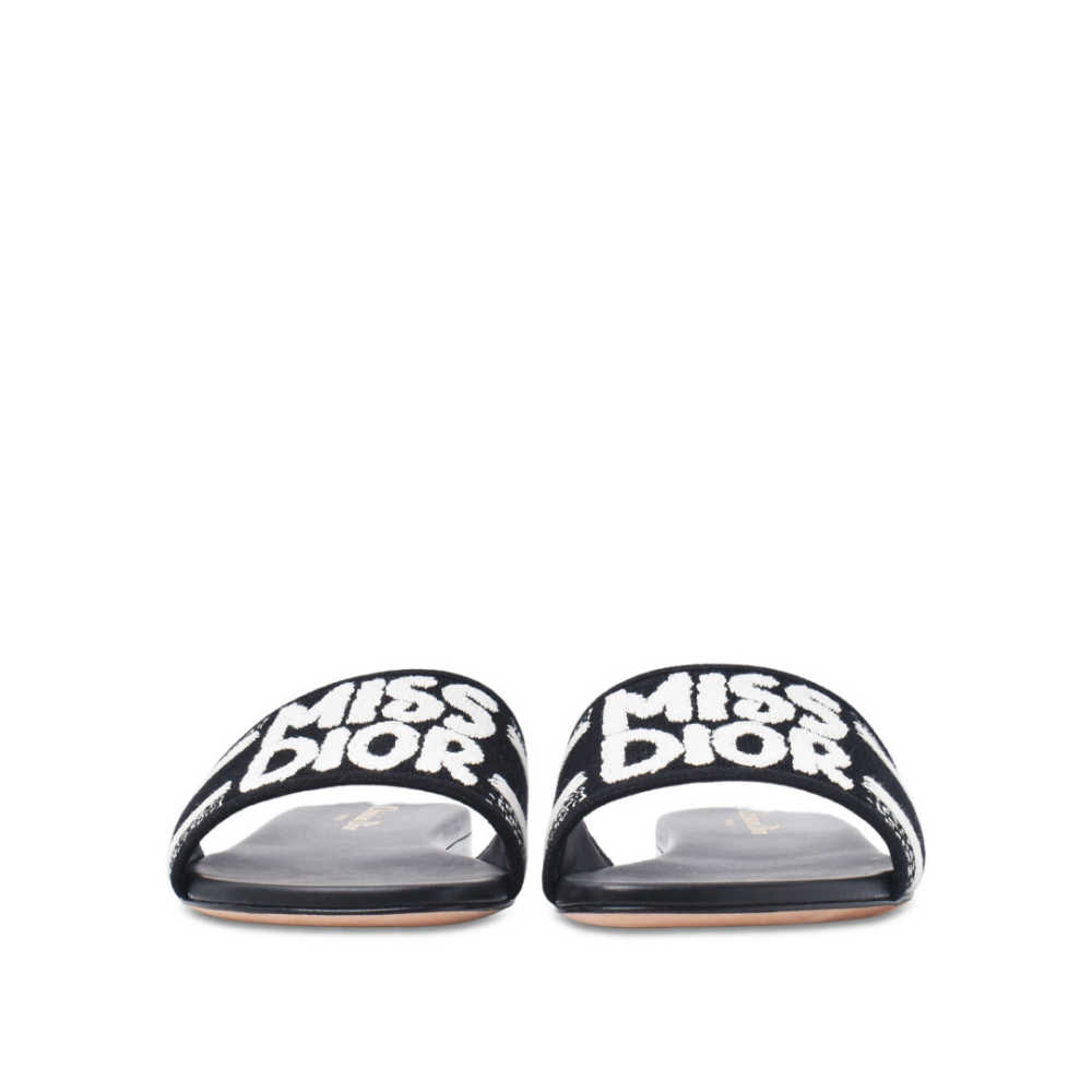 Miss Dior Black Premium Quality Women's Flat Sandals-1