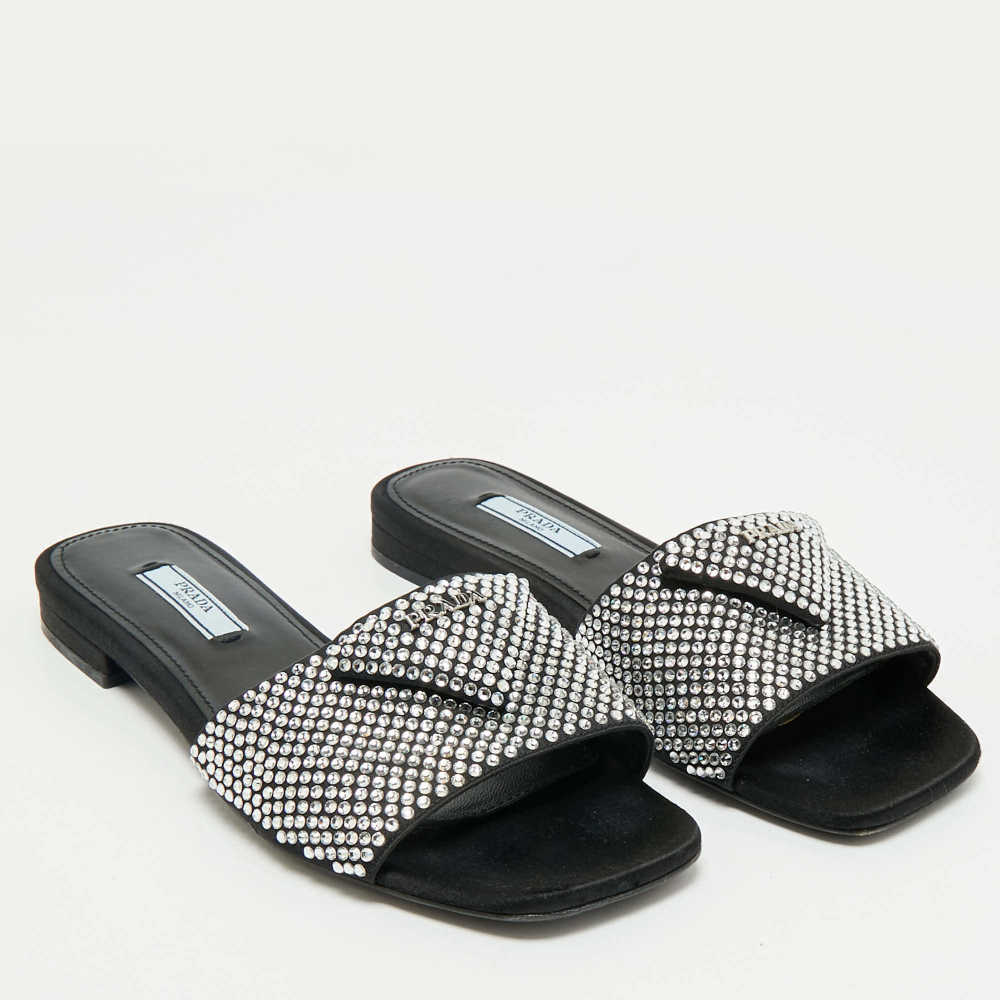 Prada Black & White Premium Quality Women's Flat Sandals-thumb-3