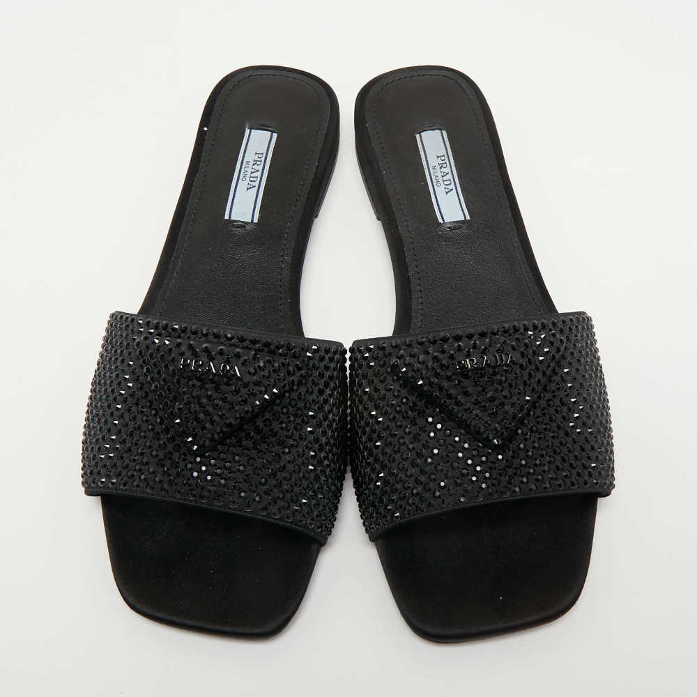 Prada Black Premium Quality Women's Flat Sandals-2