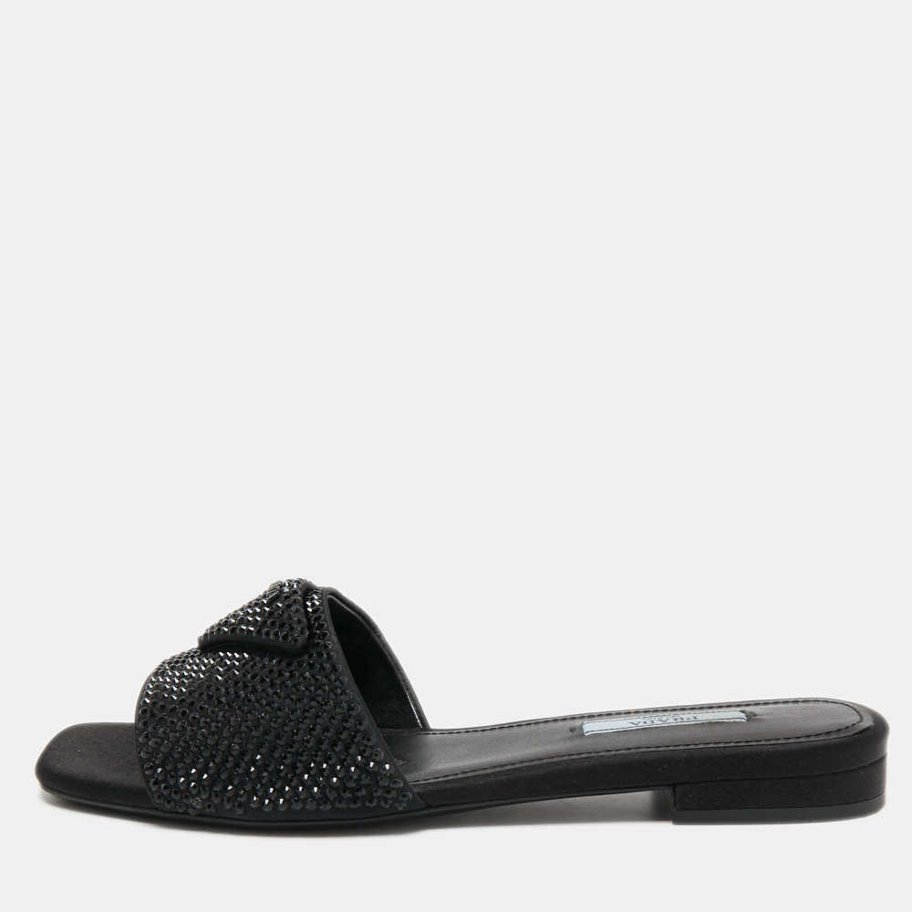 Prada Black Premium Quality Women's Flat Sandals-1