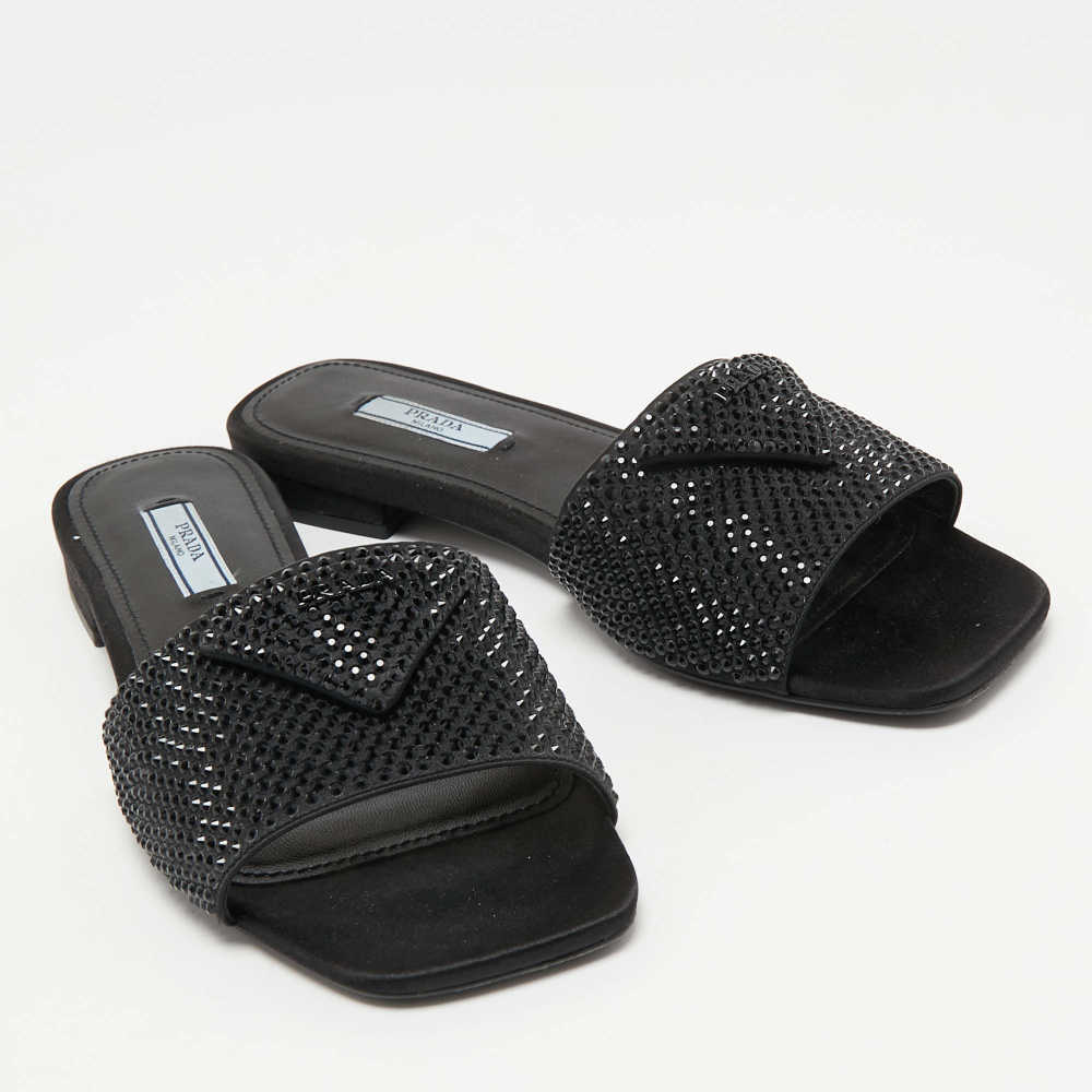 Prada Black Premium Quality Women's Flat Sandals-4