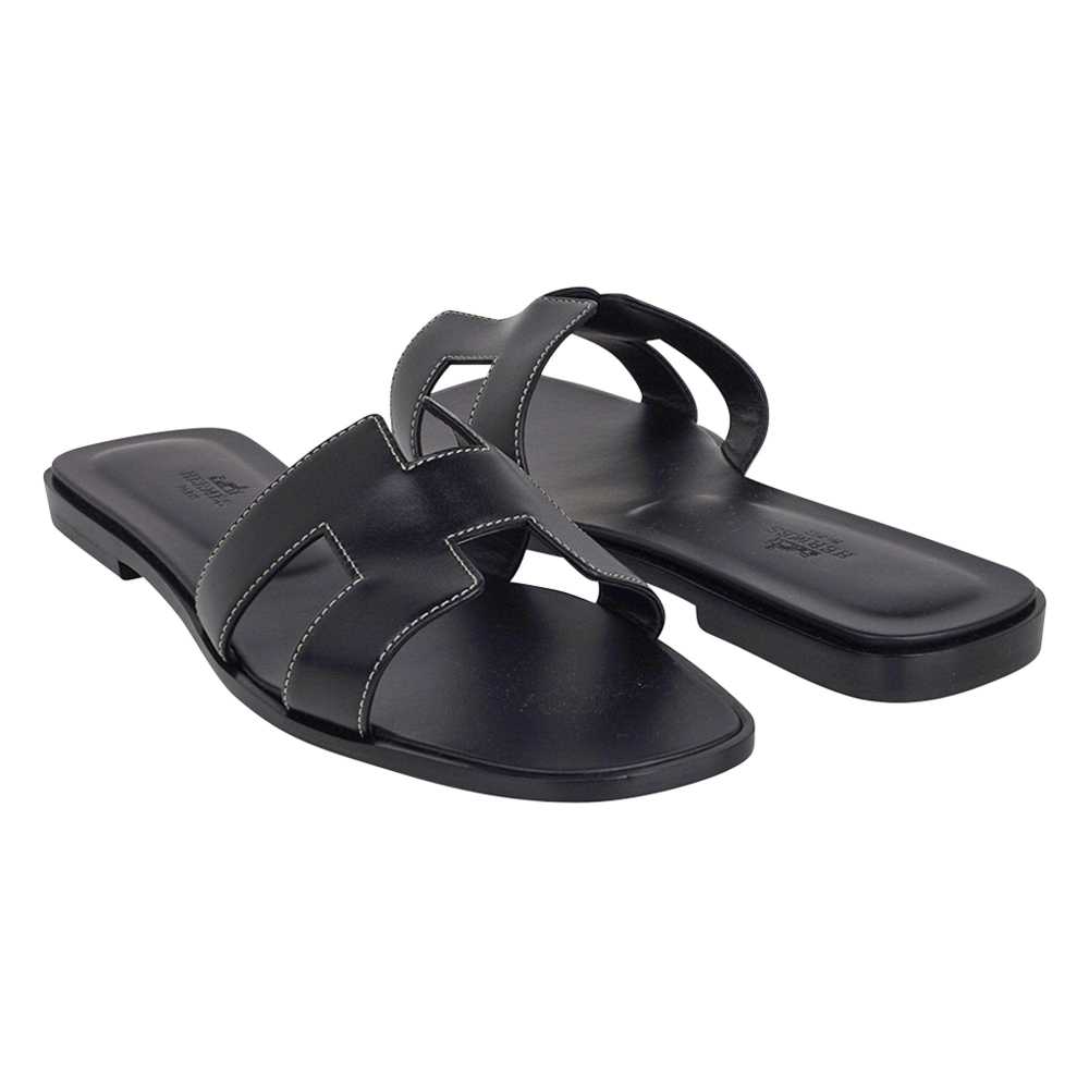Hermes Black Premium Quality Women's Flat Sandals