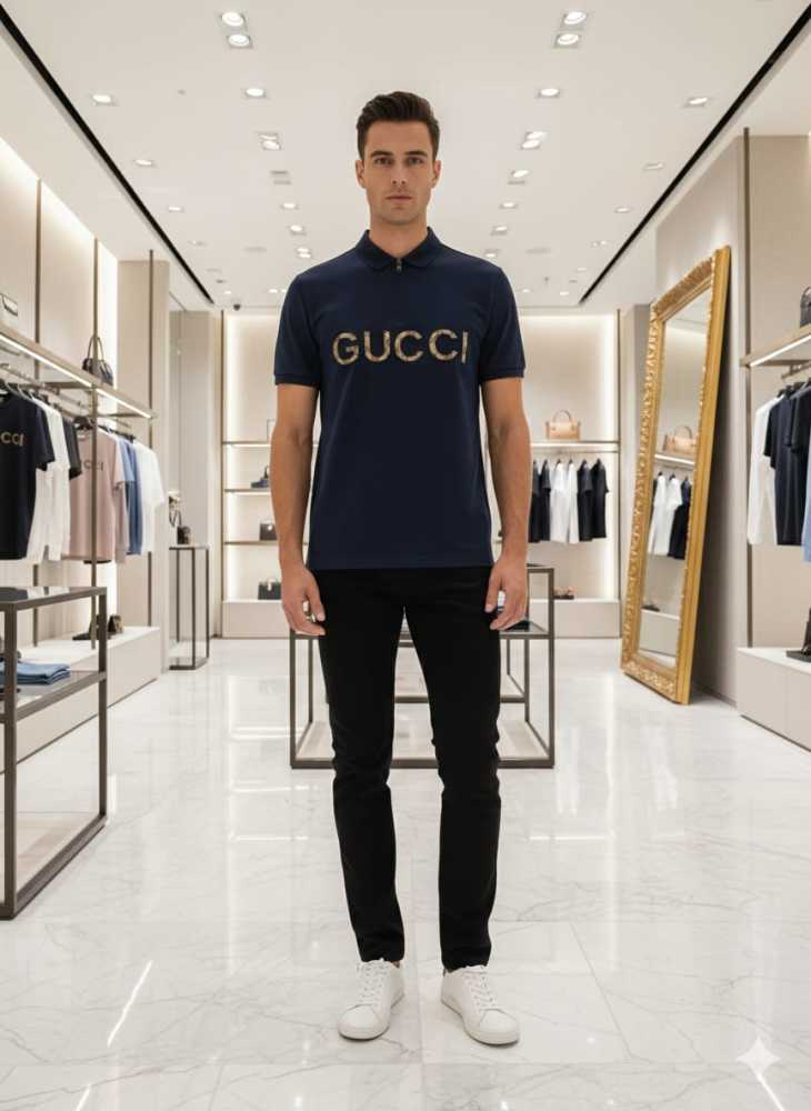 Gucci Teal Blue Premium Quality T-shirt-thumb-0