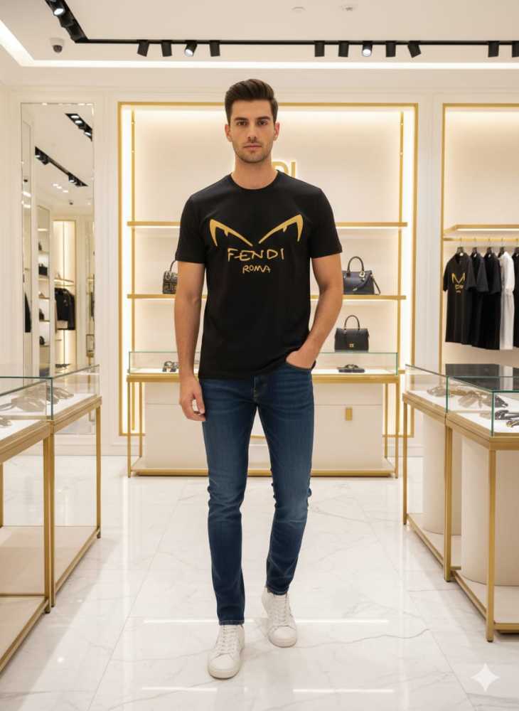 Fendi Black Premium Quality T-shirt