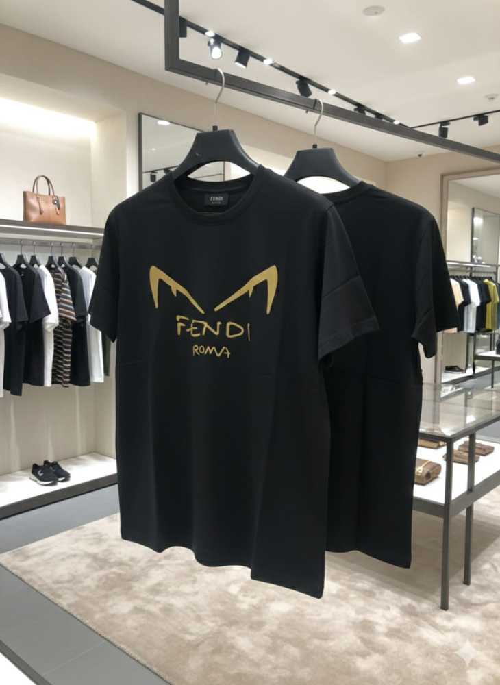 Fendi Black Premium Quality T-shirt-3
