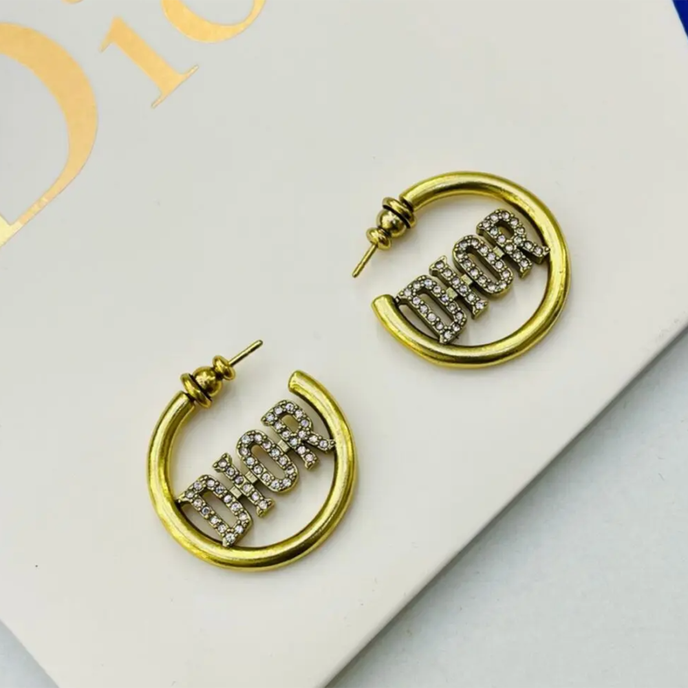 Christian Dior Code Hoop Earrings-thumb-0