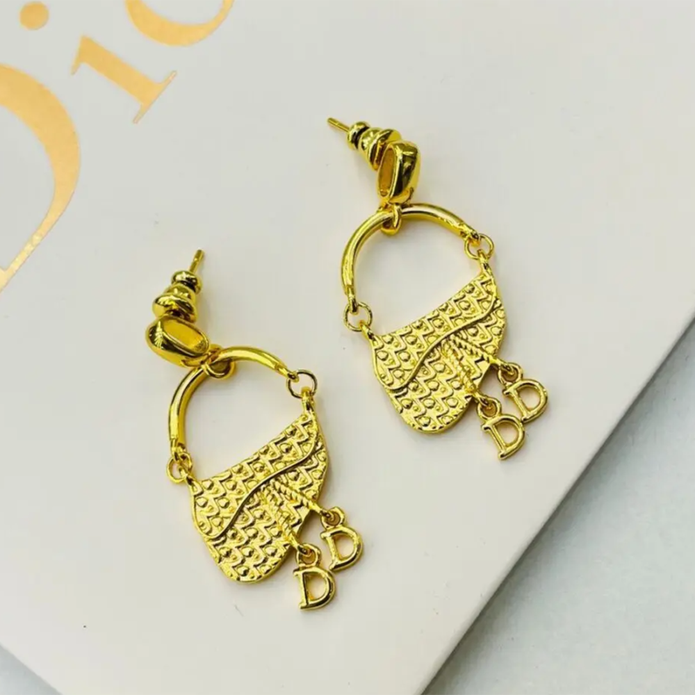 Christian Dior Saddle Bag Hoop Earrings-thumb-0