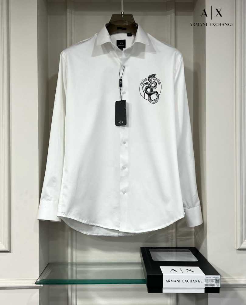 Armani Exchange White Premium Quality Cotton Shirt-thumb-1