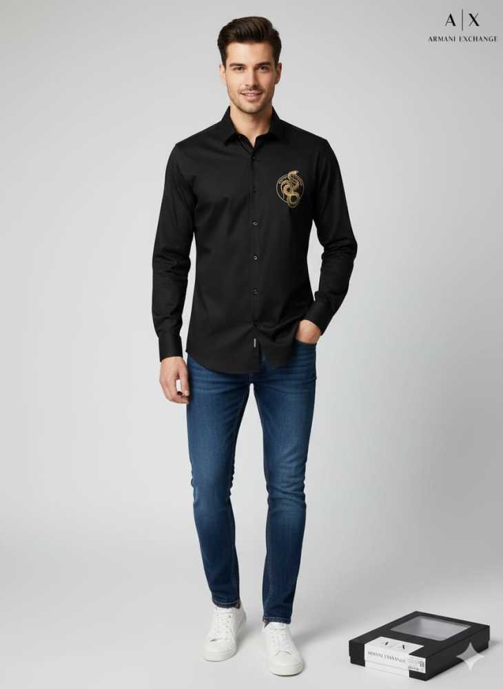Armani Exchange Black Premium Quality Cotton Shirt-2