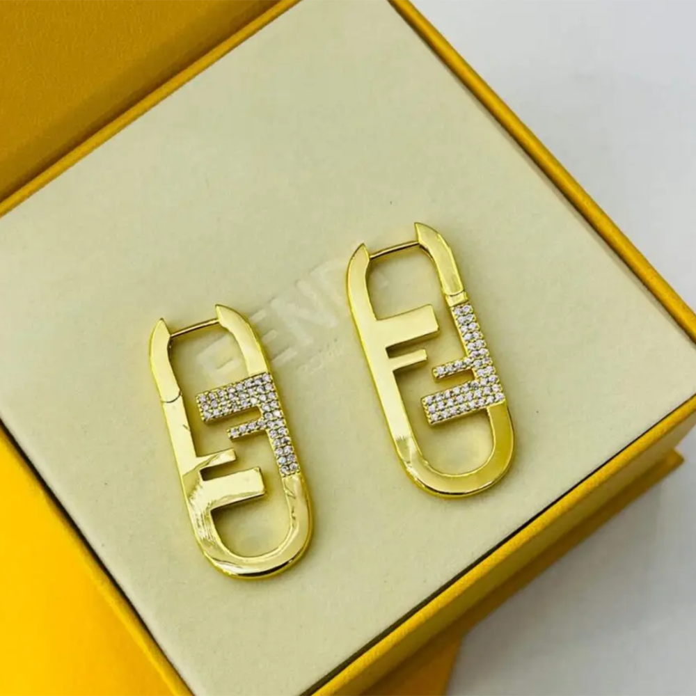 Fendi O’Lock Golden Earrings-thumb-0