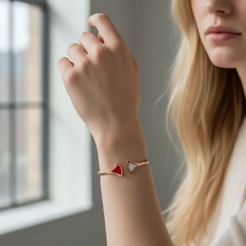 Bvlgari Divas' Dream 18K Rose Gold Open Cuff Bracelet-2