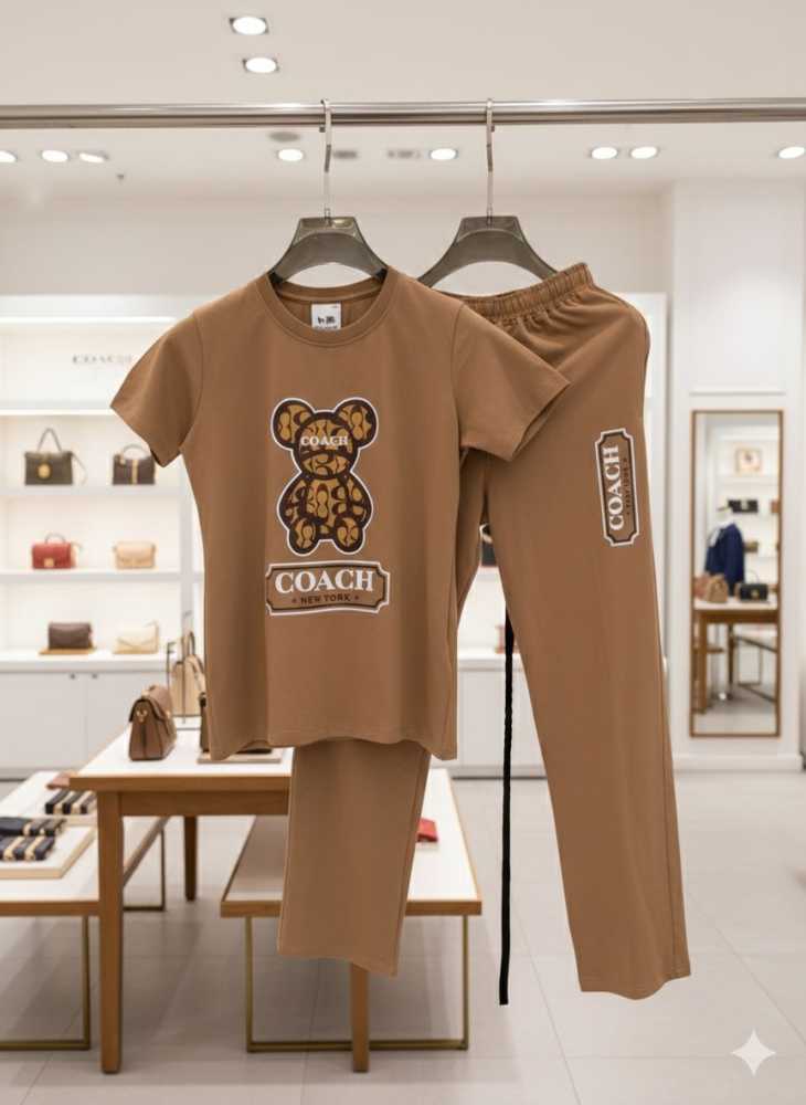 Coach Brown Premium Quality Co-ord Set-3