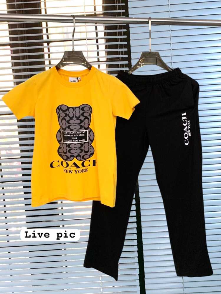 Coach Yellow/Black Premium Quality Co-ord Set-2