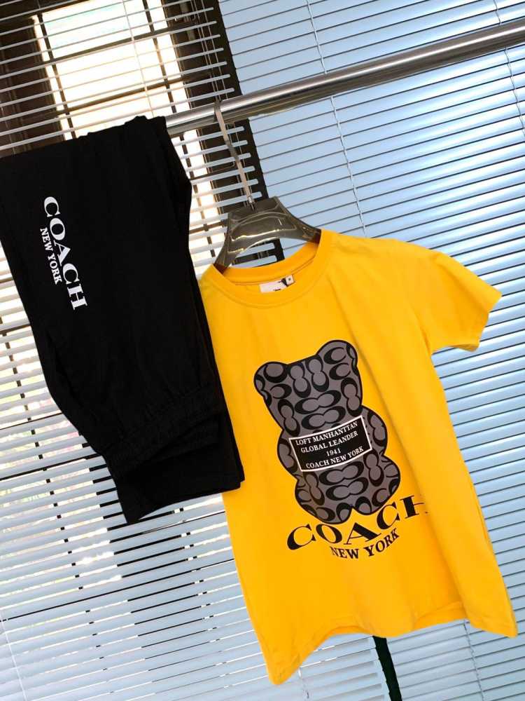 Coach Yellow/Black Premium Quality Co-ord Set-5