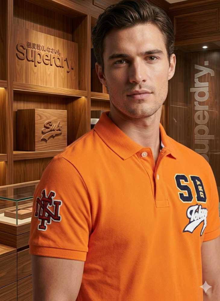 Superdry Orange Premium Quality Tees-1
