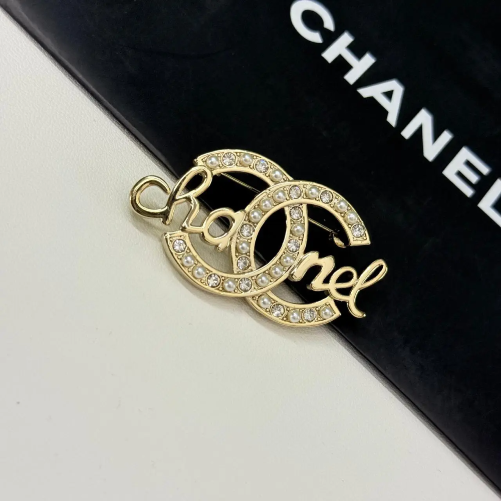 Chanel CC & Script Logo Brooch-thumb-0