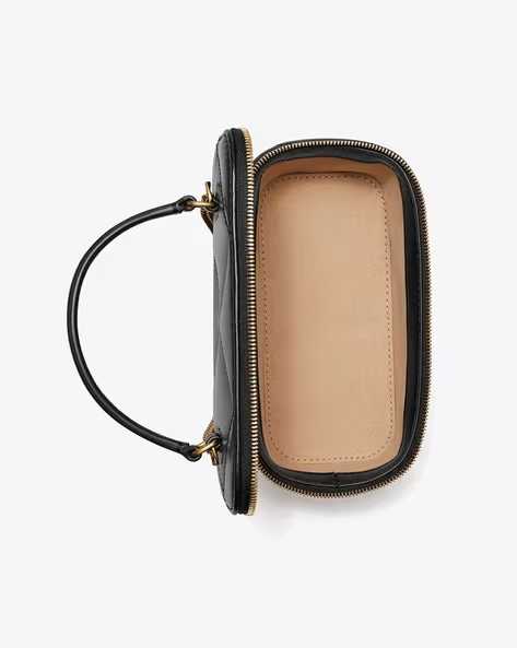 Tory Burch Diamond Kira Black Quilted Vanity Handbag-2