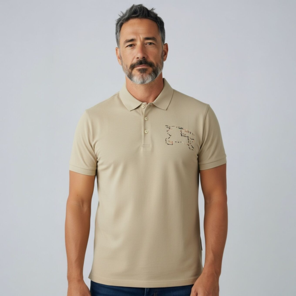 Burberry Beige Premium Exclusive Polo T-shirt-thumb-0
