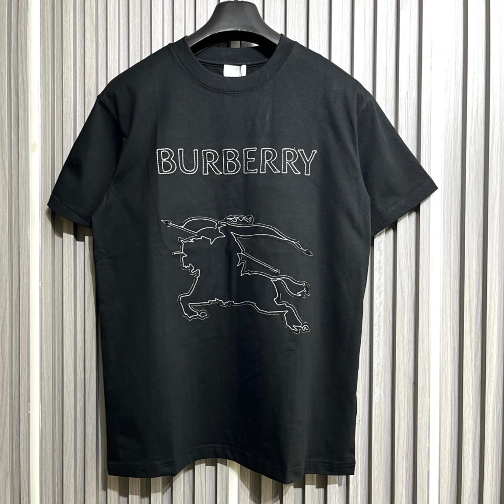 Burberry EKD Sketch Black Cotton T-shirt-thumb-0