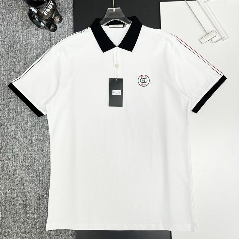 Gucci Interlocking G Crest White Polo Shirt-thumb-0