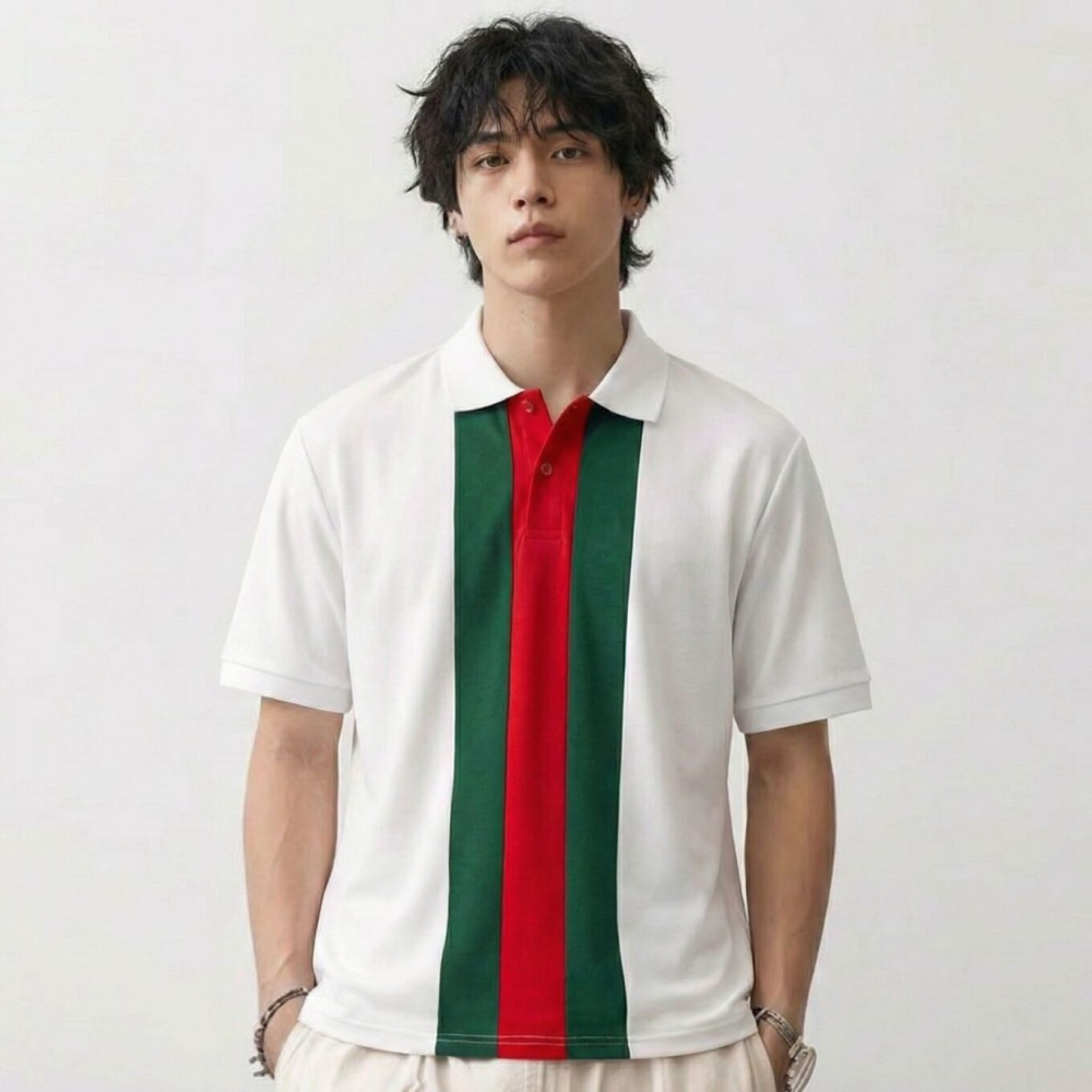 Gucci Cotton Polo Shirt with Web-thumb-0