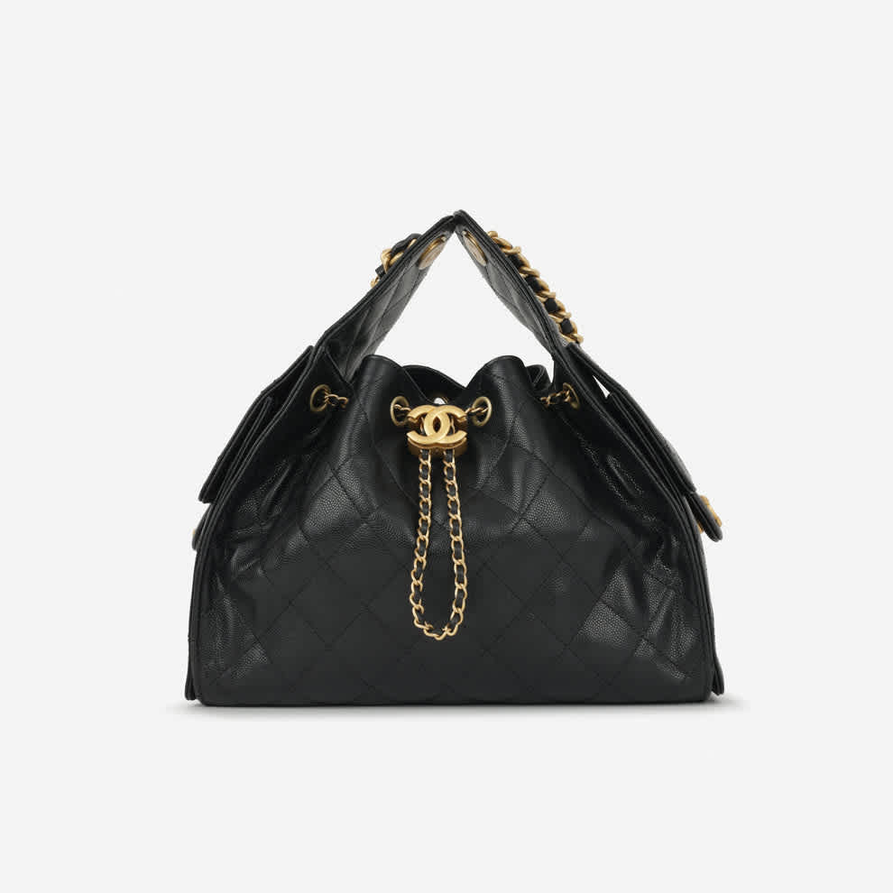 Chanel Maxi Black Iconic 26C Hobo Bag
