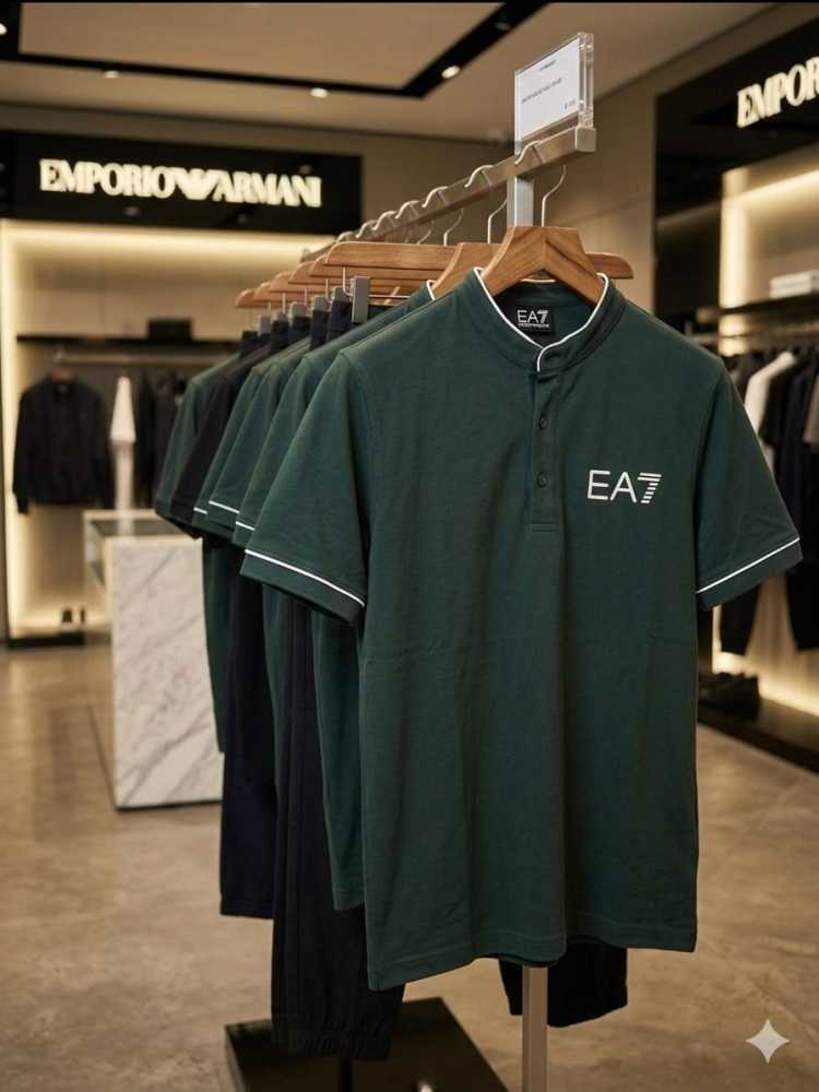 Emporio Armani Green Premium Collar T-shirt-thumb-2