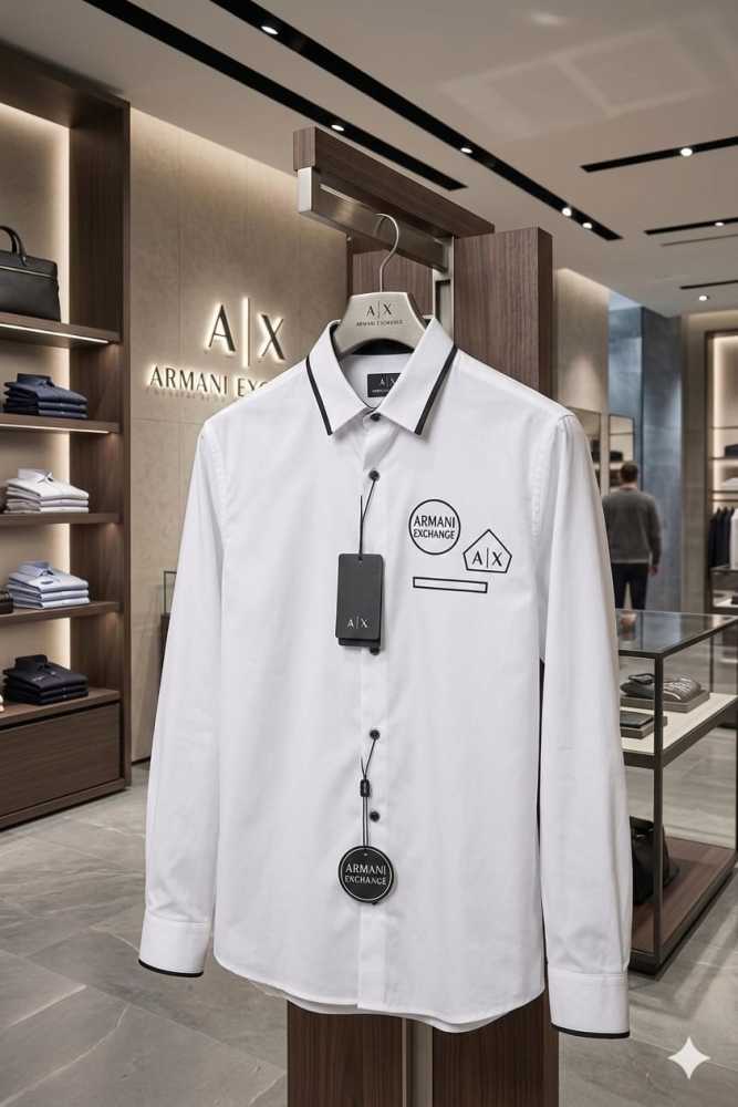 Armani Exchange White Premium Quality Cotton Shirt-3