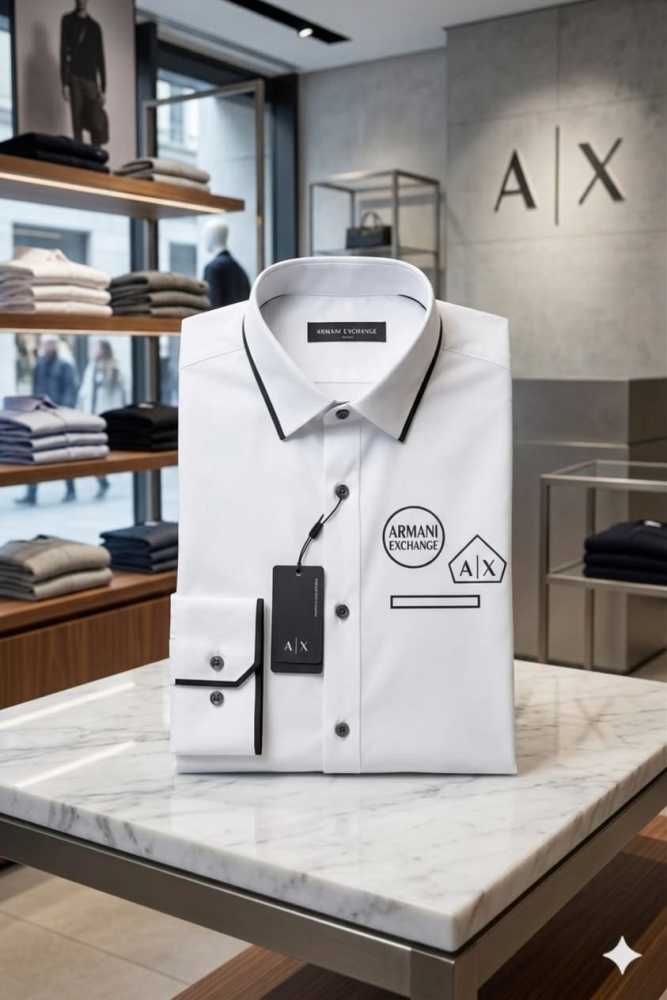 Armani Exchange White Premium Quality Cotton Shirt-4