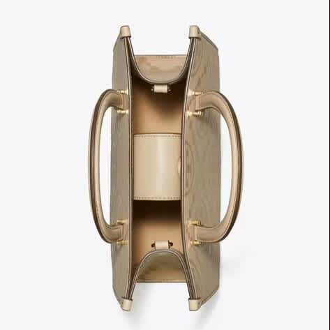 Tory Burch Monogram Beige Small Tote Bag-2