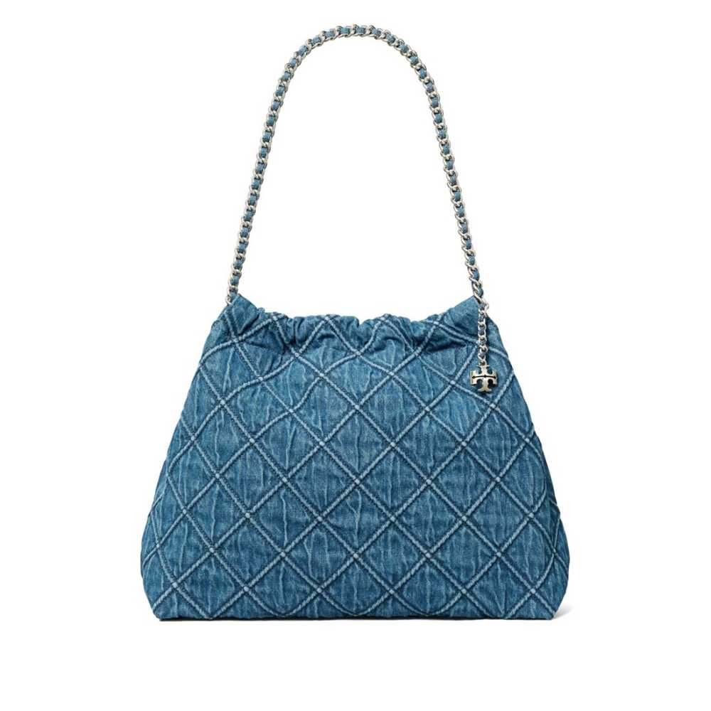 Tory Burch Fleming Blue Denim Satchel Tote Bag