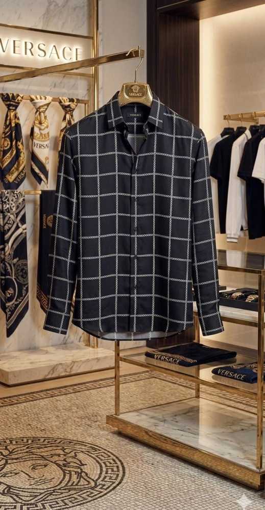 Versace Black Premium Quality Cotton Shirt-thumb-2