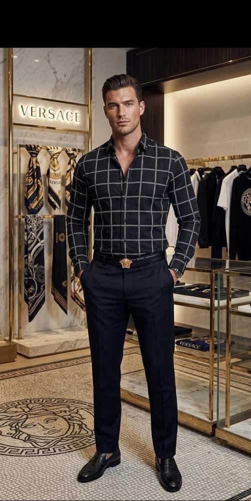 Versace Black Premium Quality Cotton Shirt