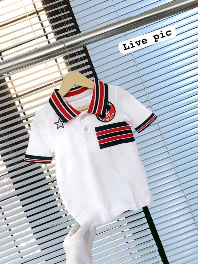 Burberry White Premium Quality Kids T-shirt-thumb-2