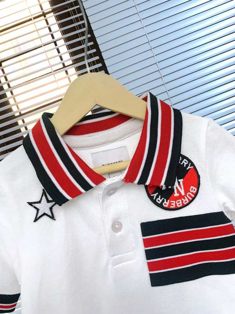 Burberry White Premium Quality Kids T-shirt-thumb-1