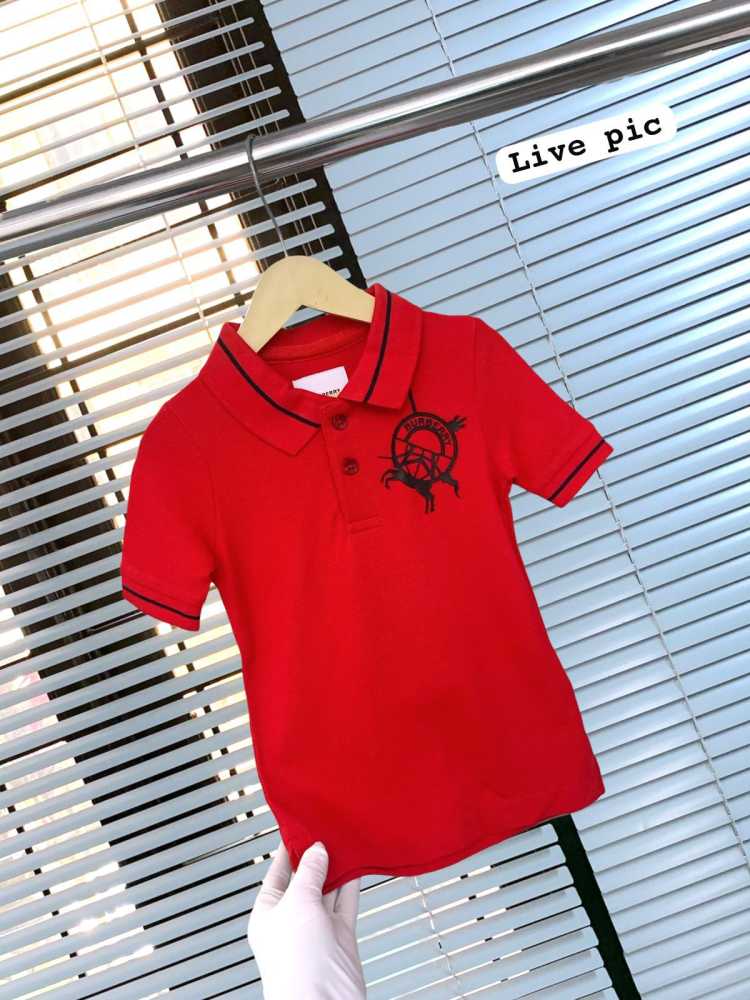 Burberry Red Premium Quality Kids T-shirt-thumb-1