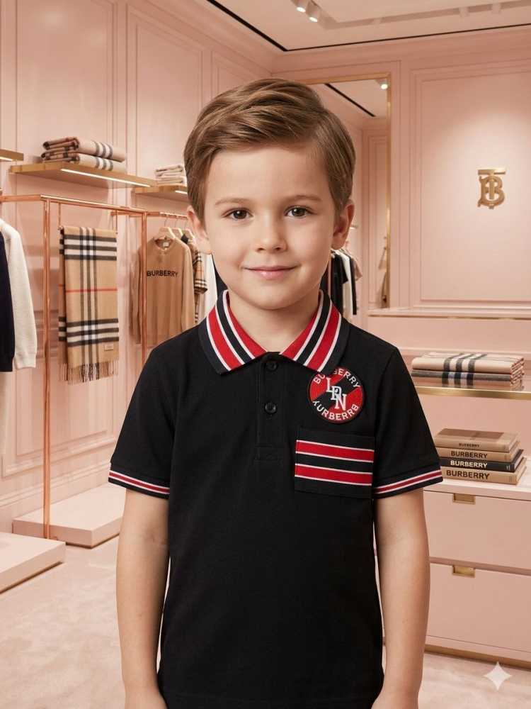 Burberry Black Premium Quality Kids T-shirt-thumb-0