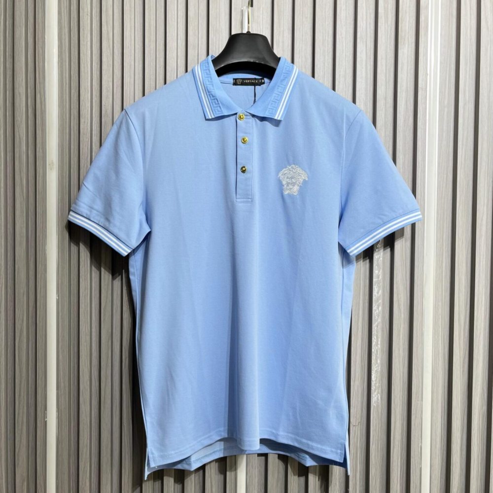 Versace Medusa-embroidered Polo Shirt-thumb-0
